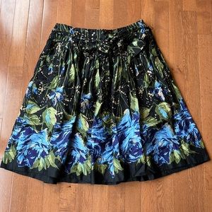Ann Taylor Loft Pleated Floral Skirt